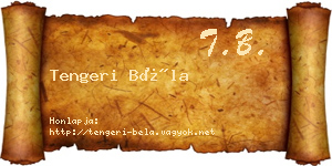 Tengeri Béla névjegykártya